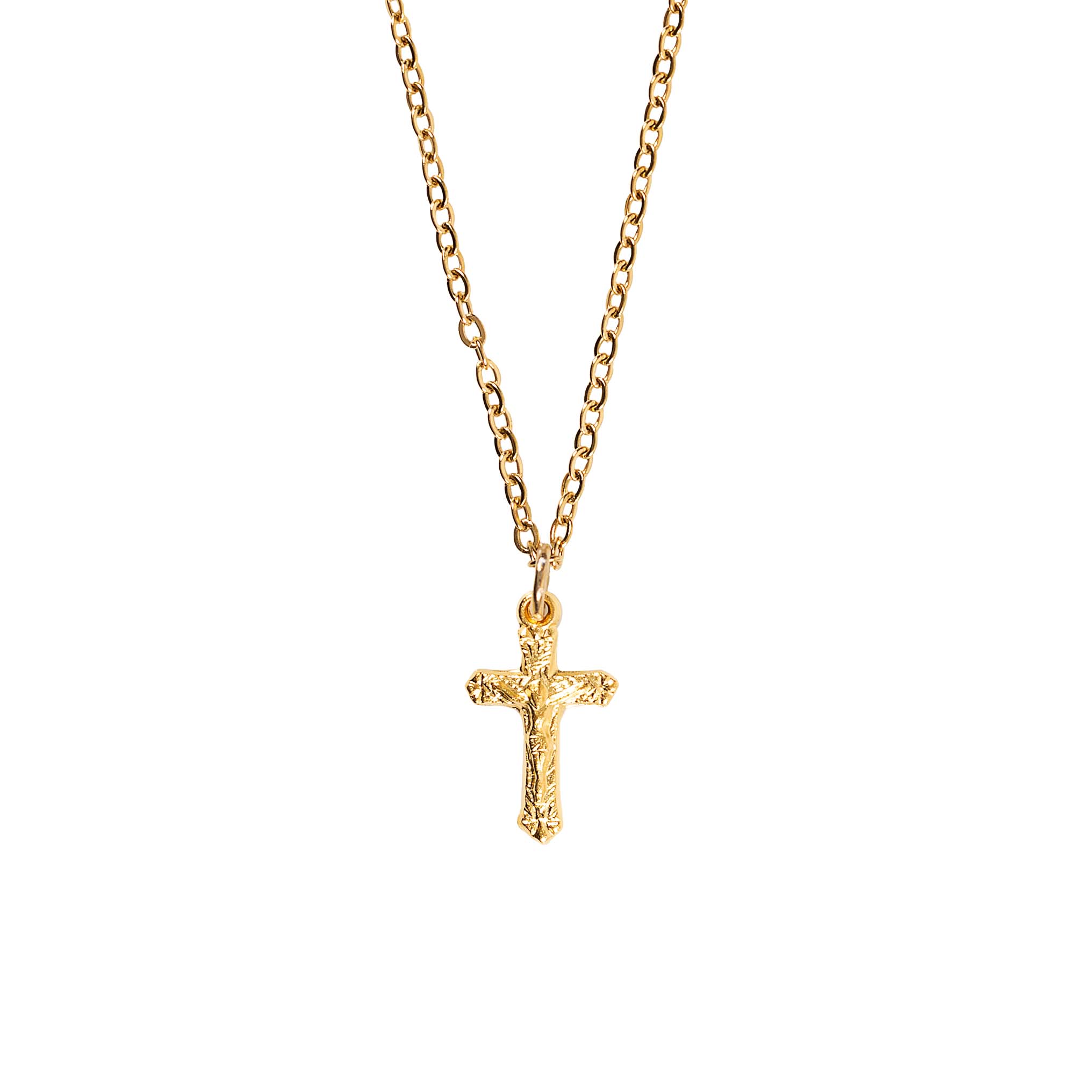 Petite Gold Over Sterling Crucifix Necklace - Image 2