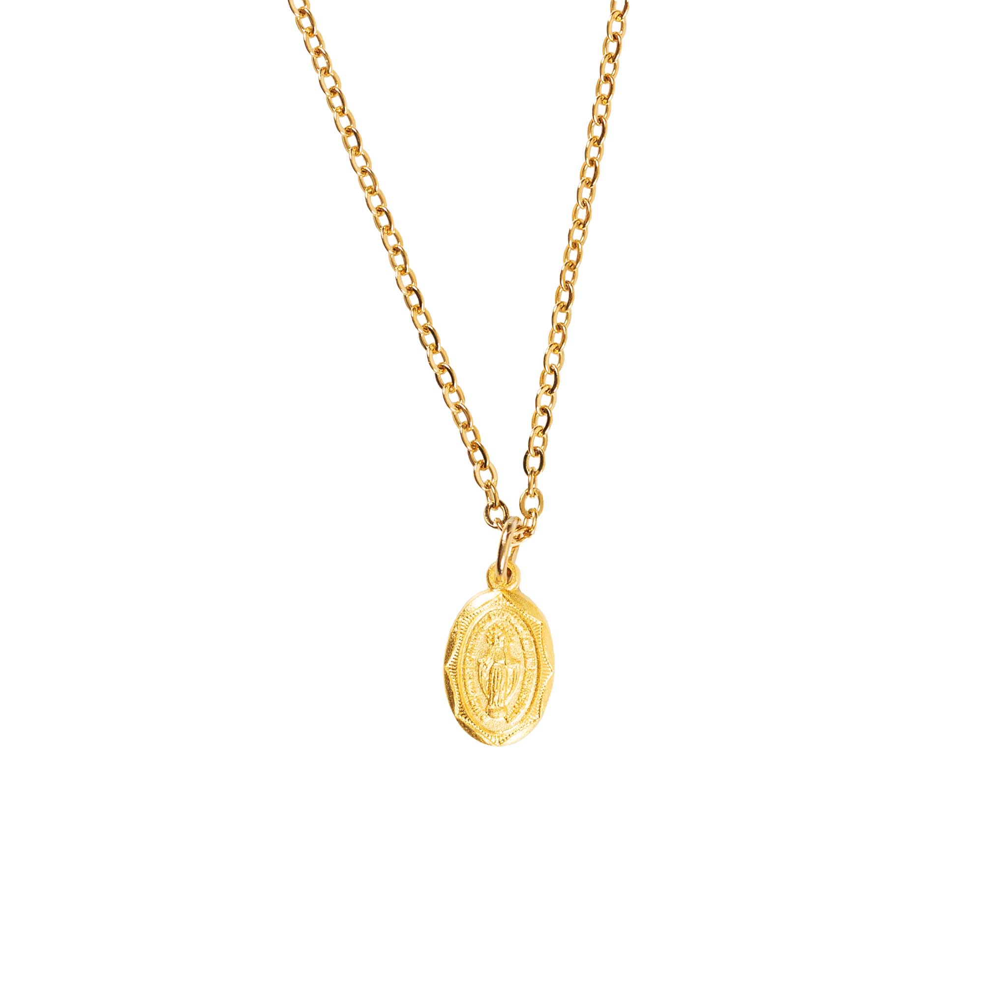Petite Gold Over Sterling Miraculous Medal Necklace - Image 2