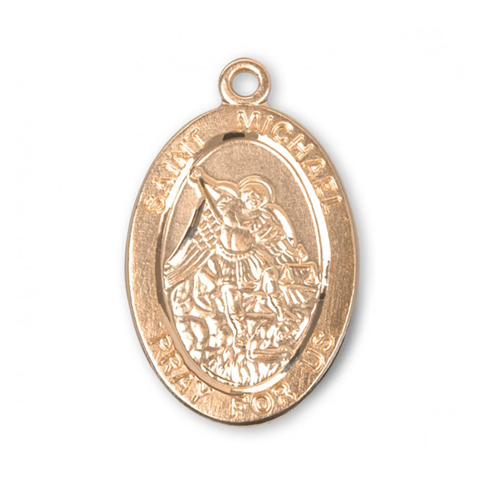 Petite Gold Over Sterling St. Michael Necklace - Image 3