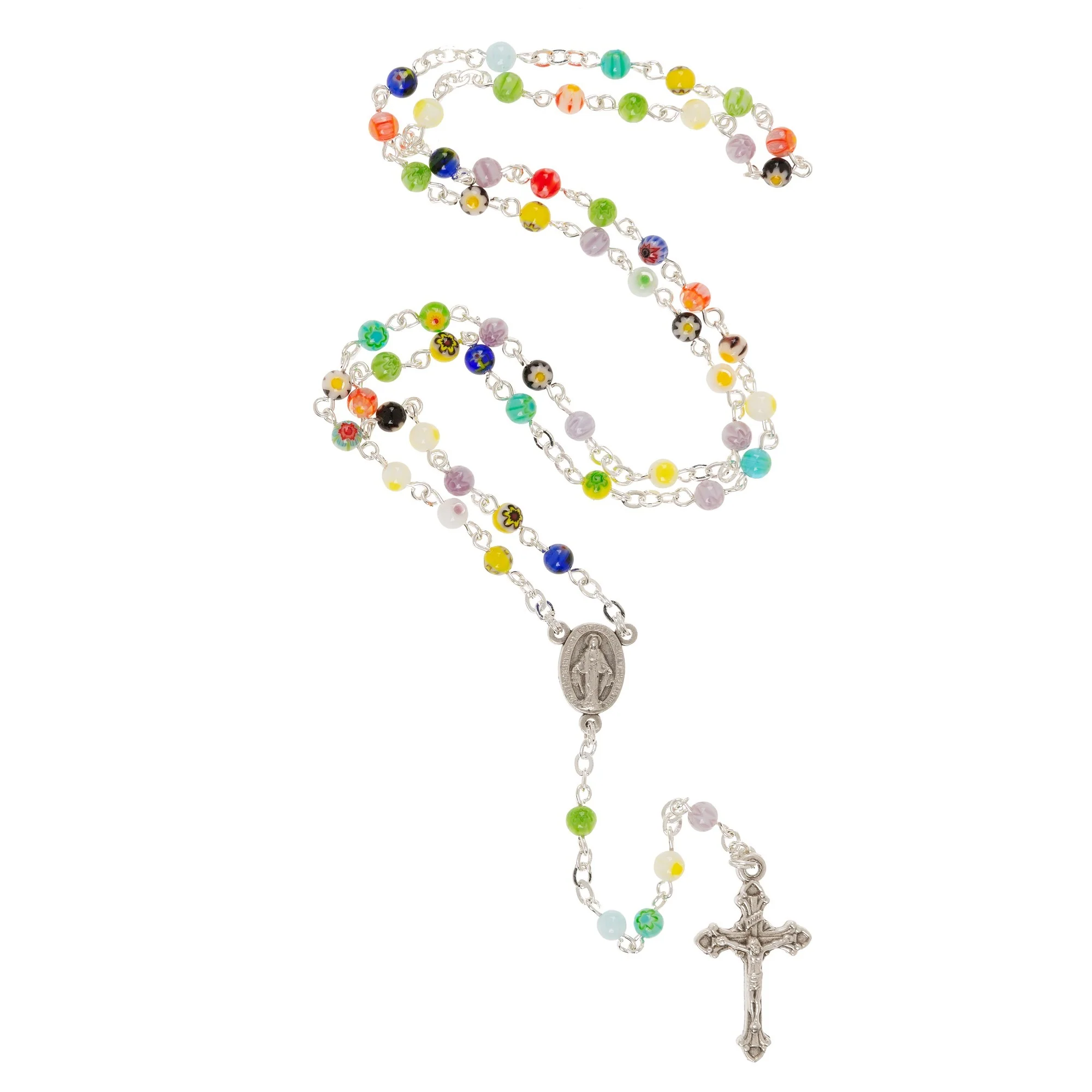 Petite Multicolor Millefiori Rosary - Image 2