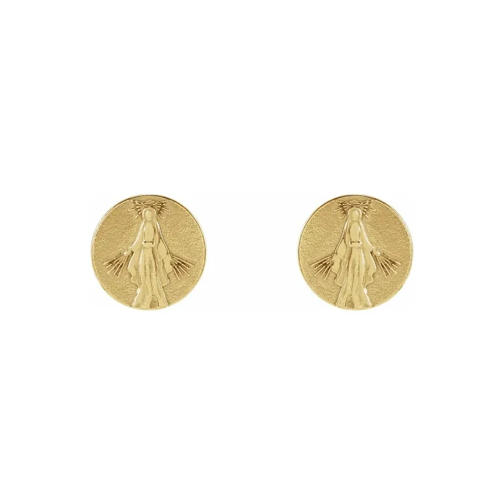 Petite Our Lady of Grace Stud Earrings - Image 2