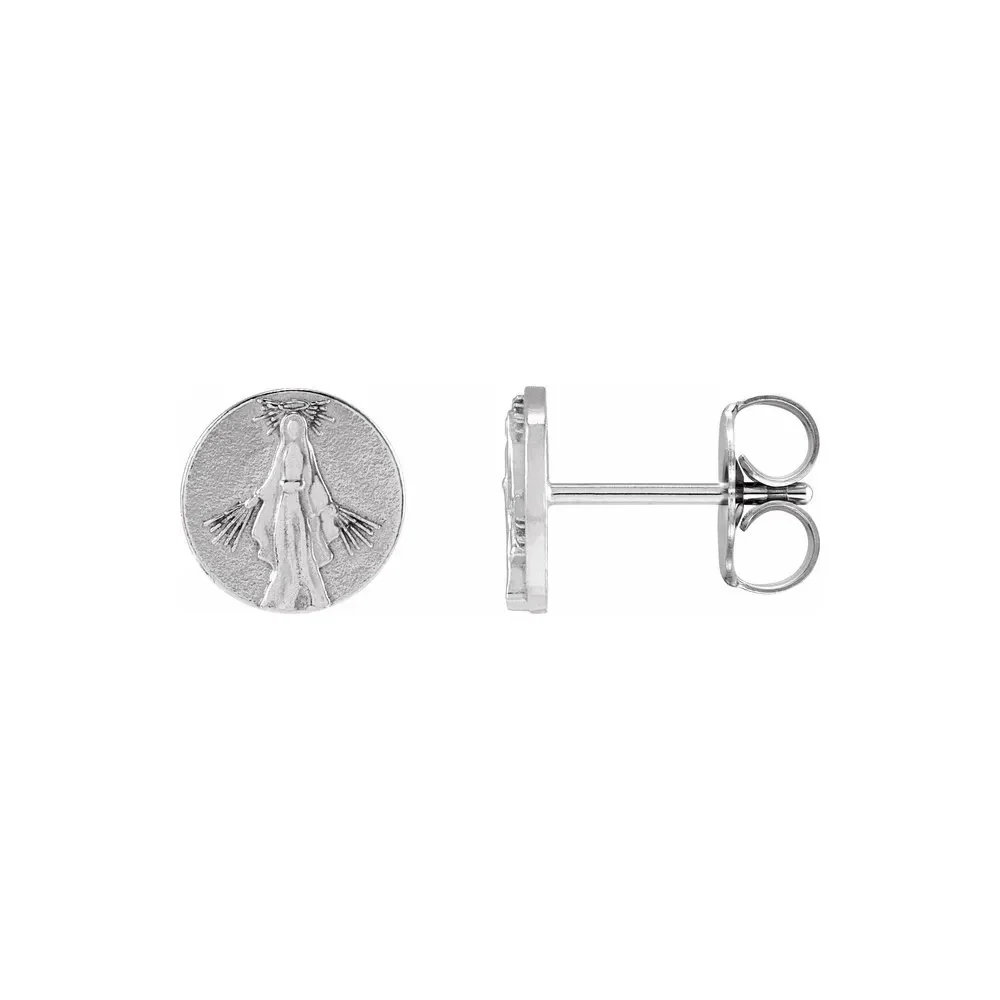 Petite Our Lady of Grace Stud Earrings - Image 3