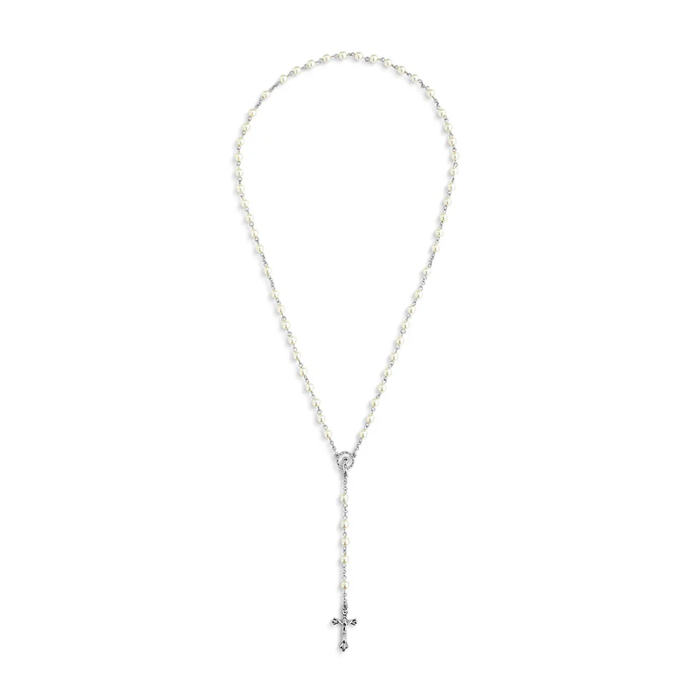 Petite Pearlized Rosary in Matching Suede Pouch - Image 10