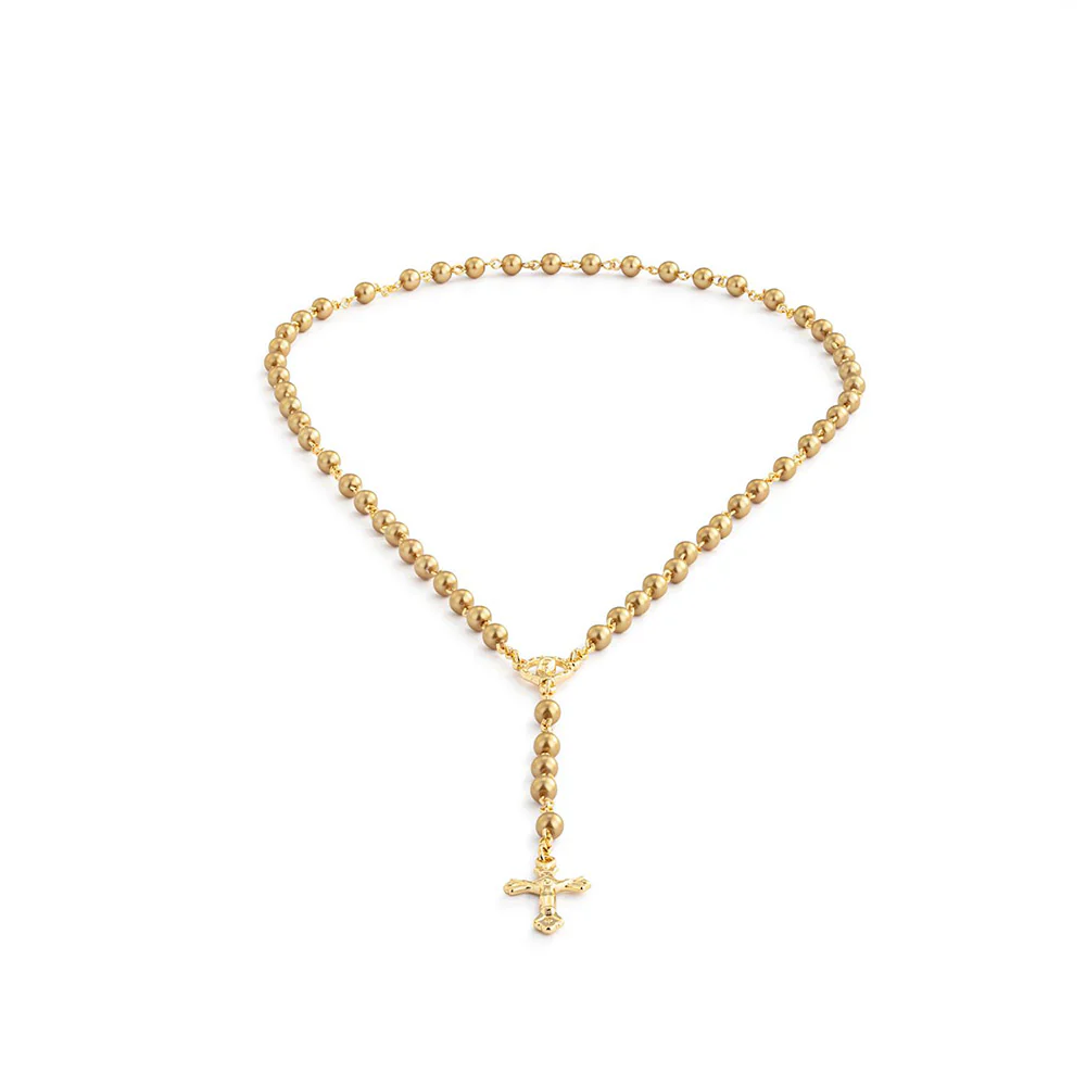 Petite Pearlized Rosary in Matching Suede Pouch - Image 7