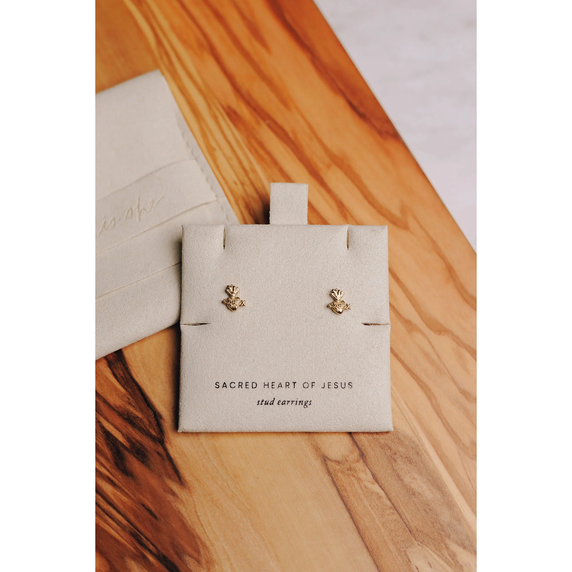 Petite Sacred Heart Stud Earrings
