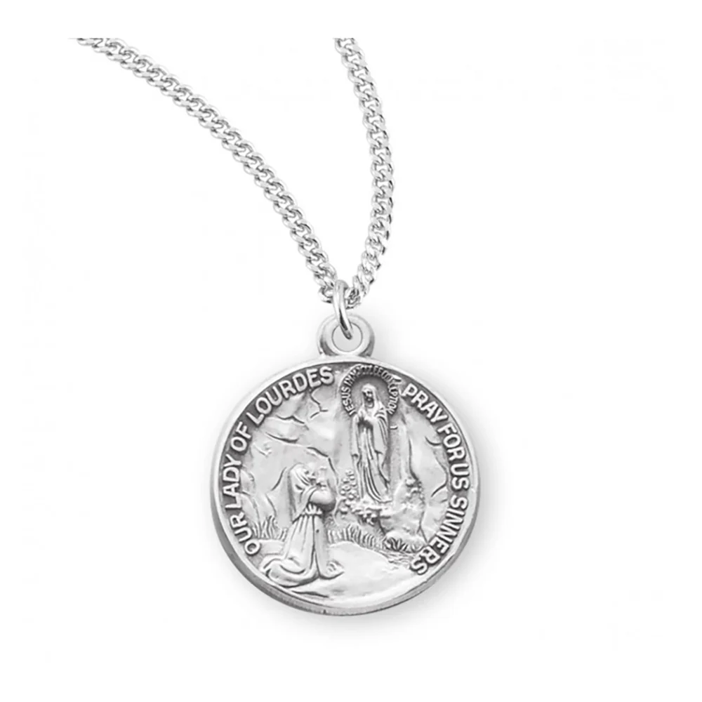 Petite Sterling Our Lady of Lourdes Necklace - Image 3