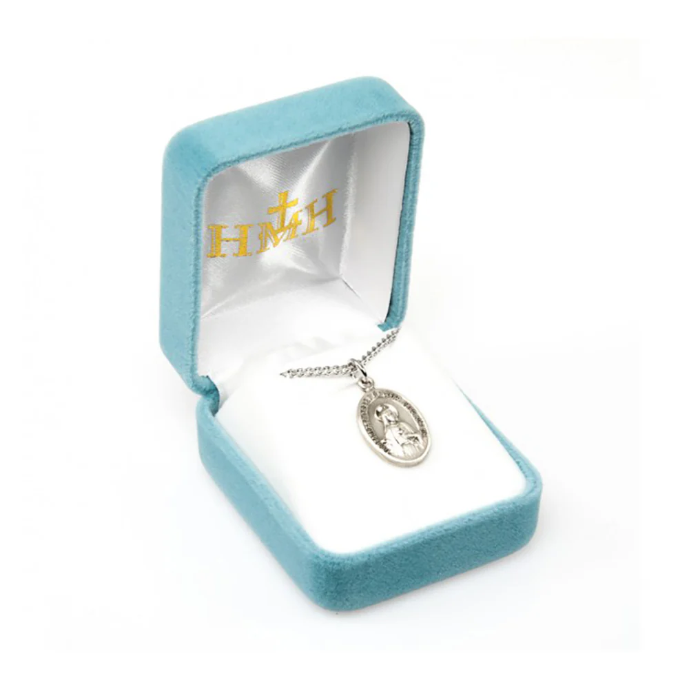 Petite Sterling Oval Immaculate Heart Necklace - Image 2