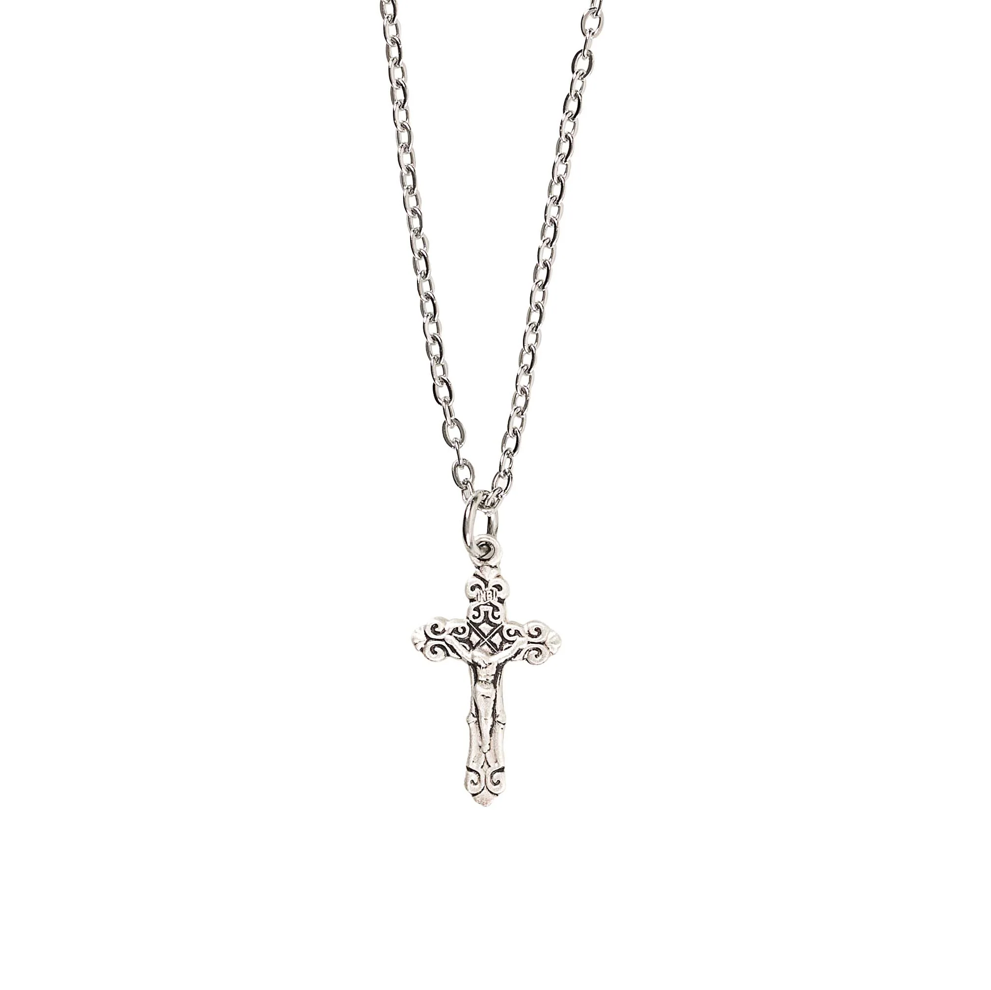 Petite Sterling Silver Crucifix Necklace - Image 2