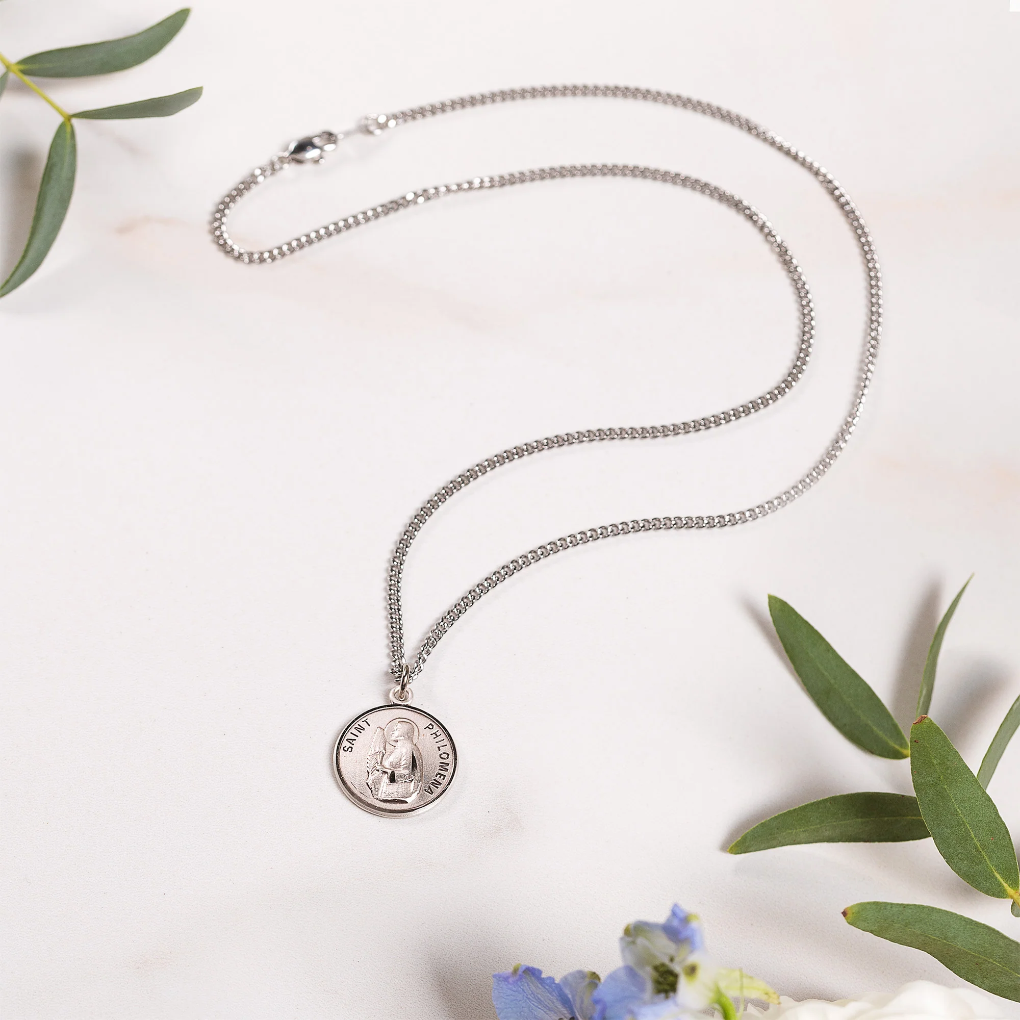 Petite Sterling St. Philomena Necklace