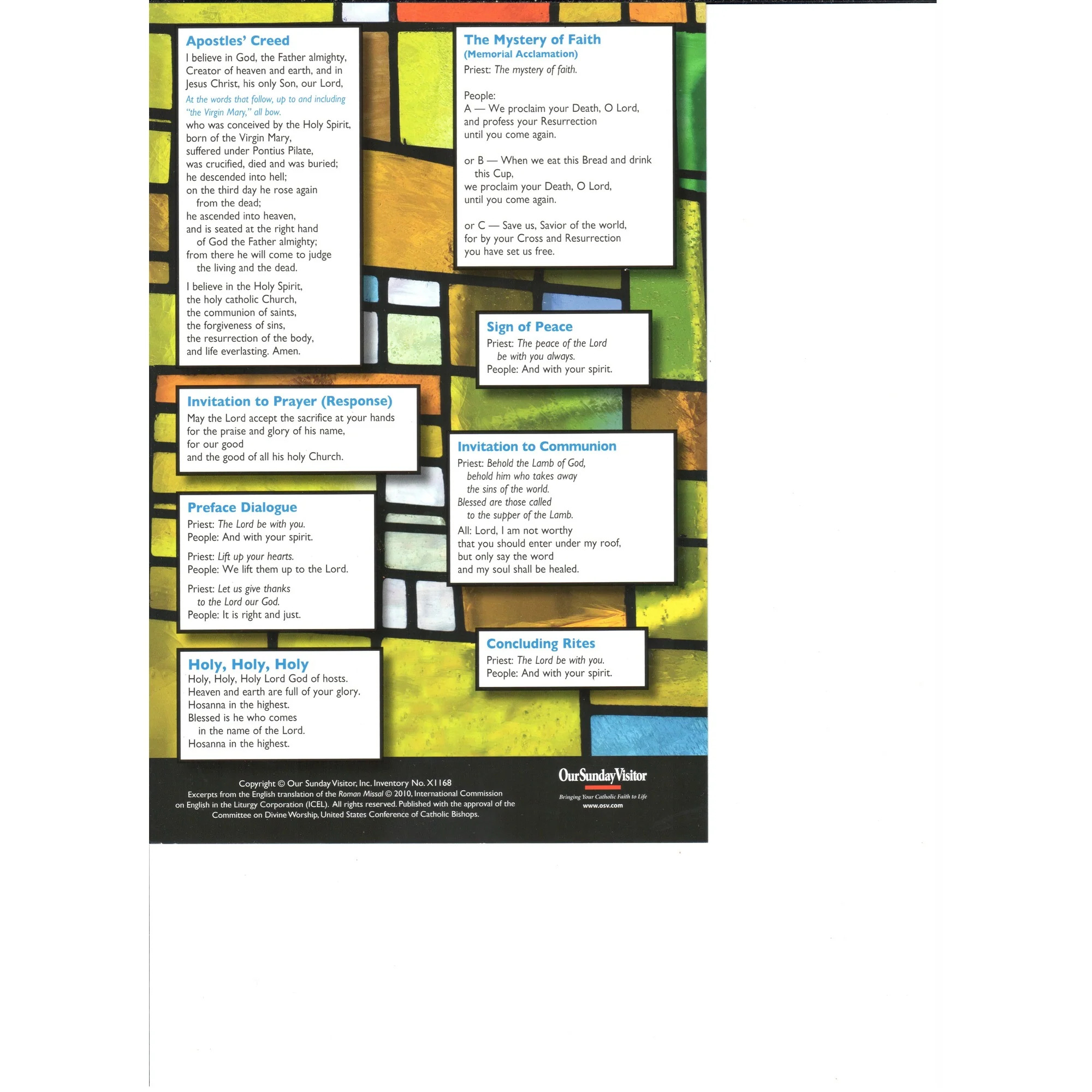 Pew Card: Revised Order of the Mass (Pk of 50) - Image 2