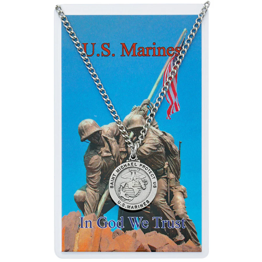 Pewter Military Branch St. Michael Medal with Prayer Card - Image 3