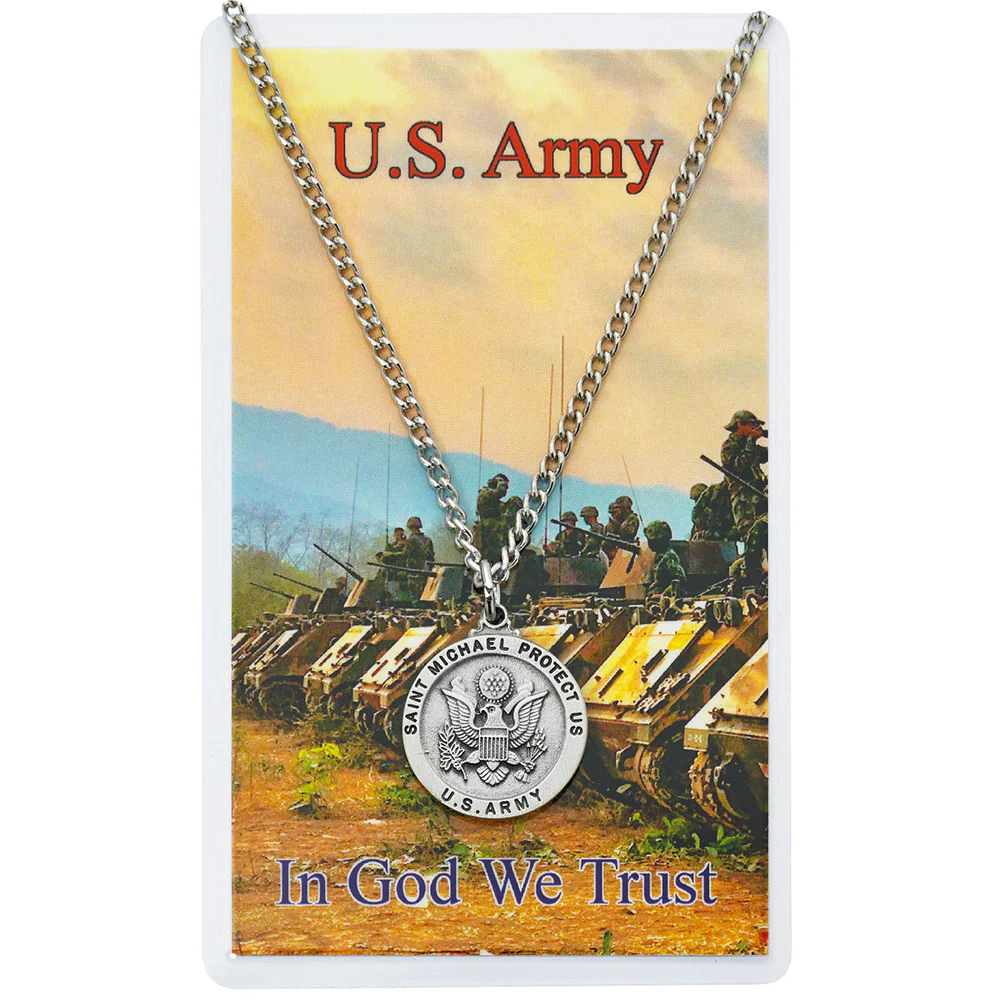 Pewter Military Branch St. Michael Medal with Prayer Card - Image 5