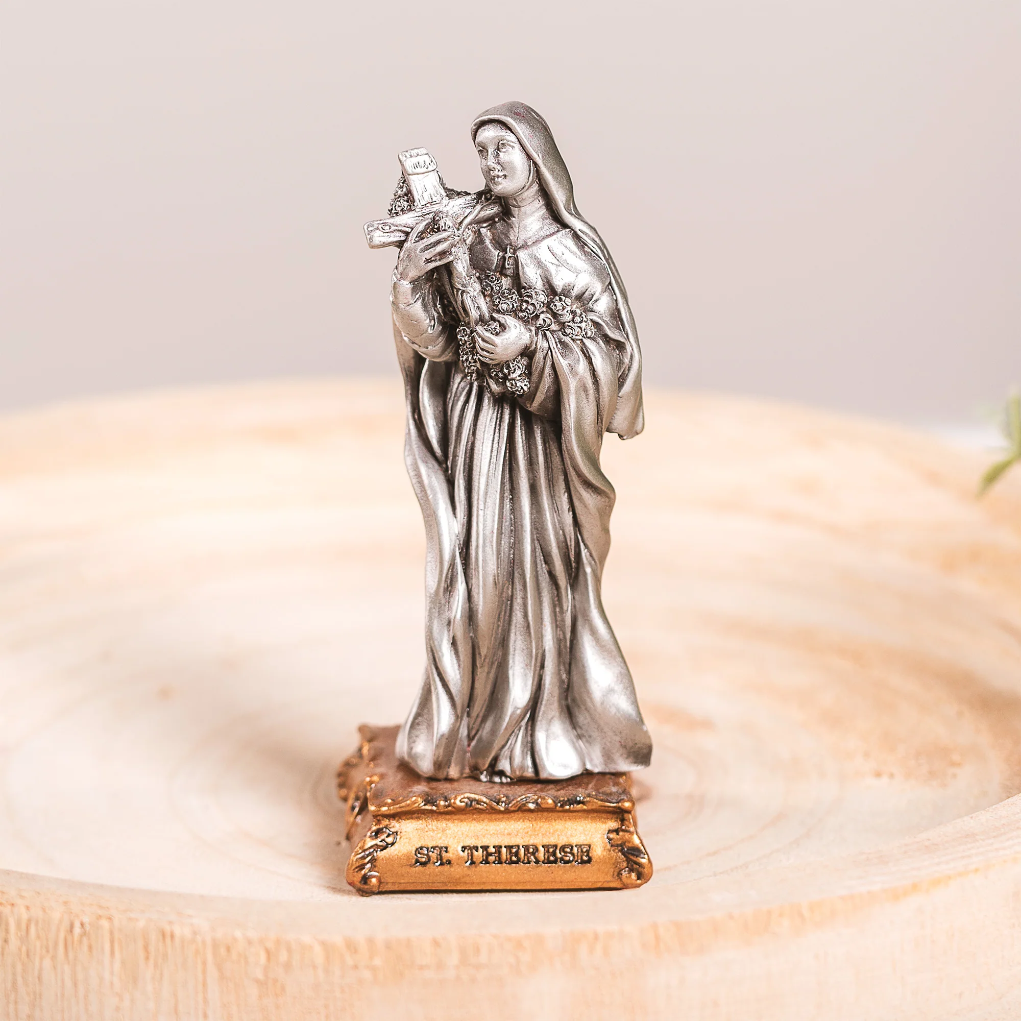 Pewter St. Therese Figurine - 4"