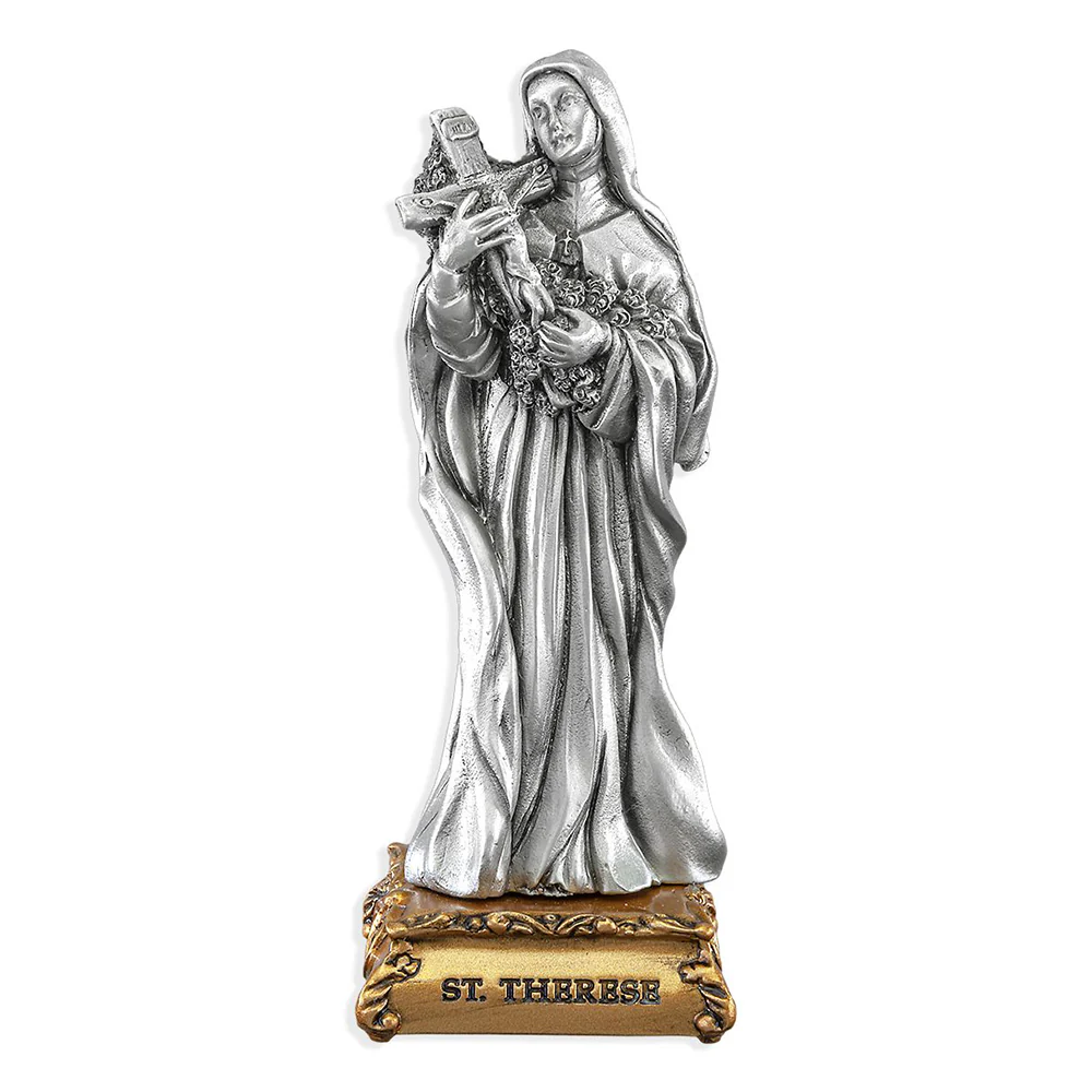 Pewter St. Therese Figurine - 4" - Image 2