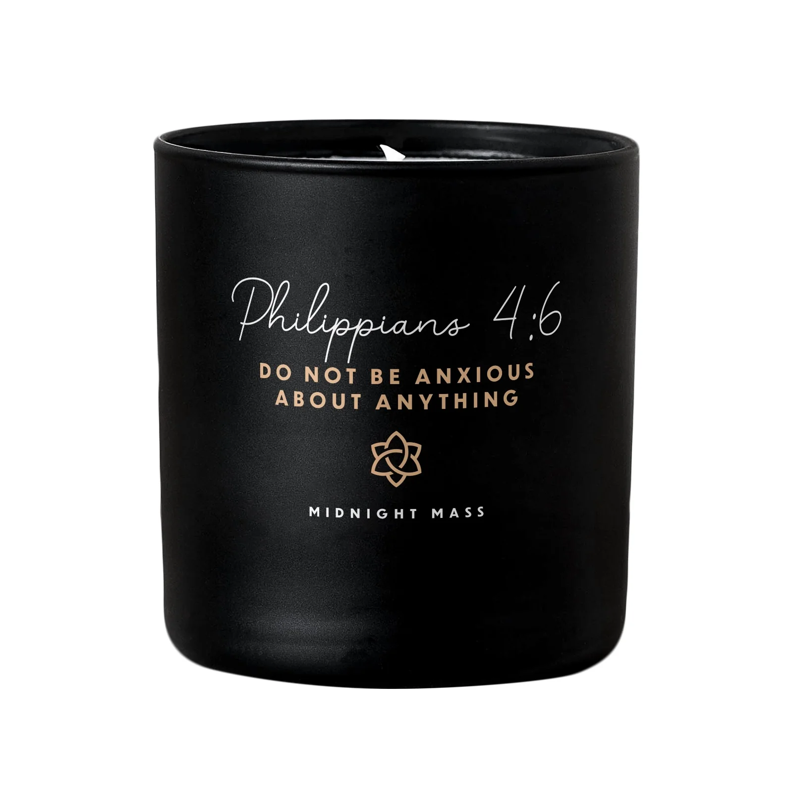 Philippians 4:6 Black Candle - Image 2