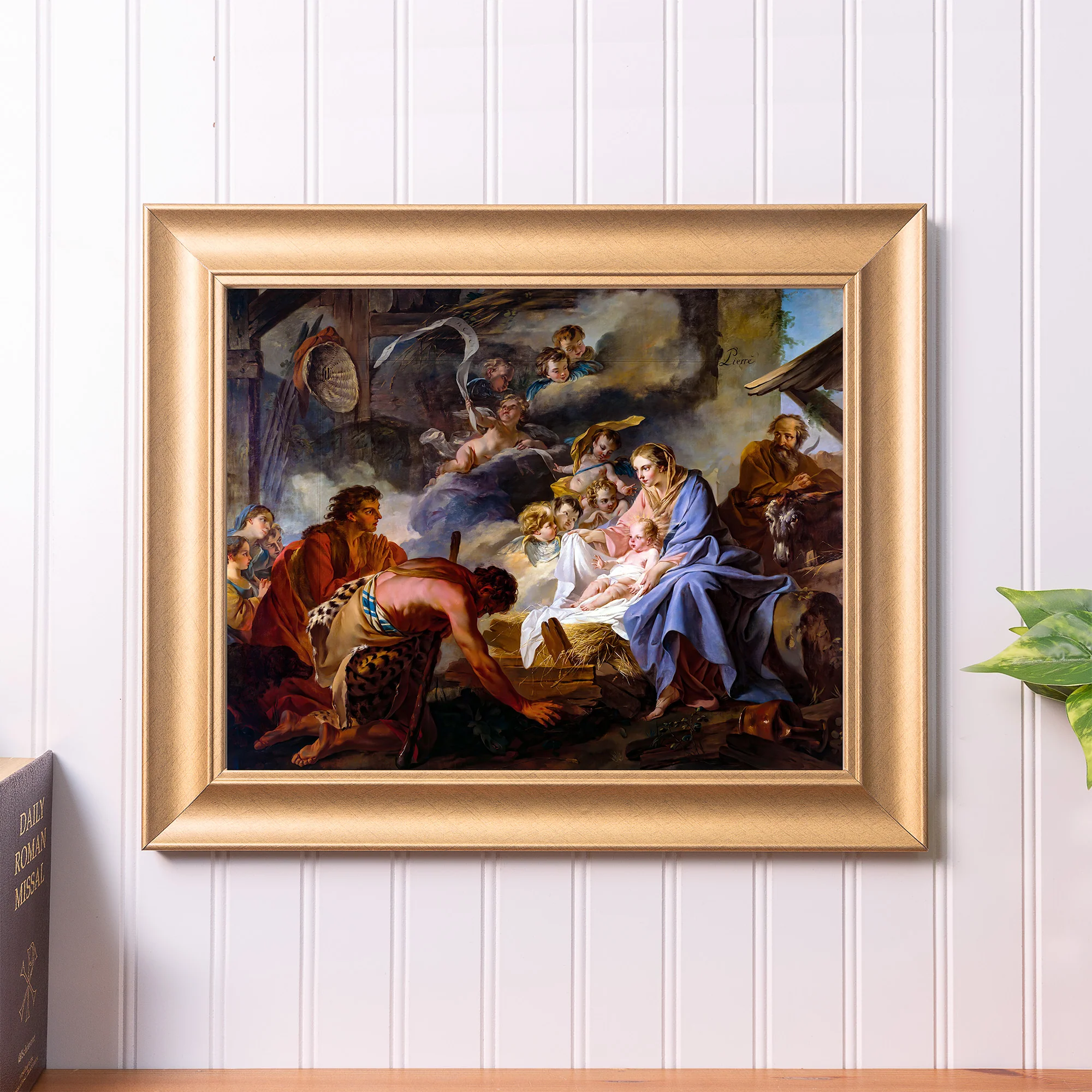 Pierre Adoration of the Shepherds Gold Framed Print - Multiple Sizes - Image 3