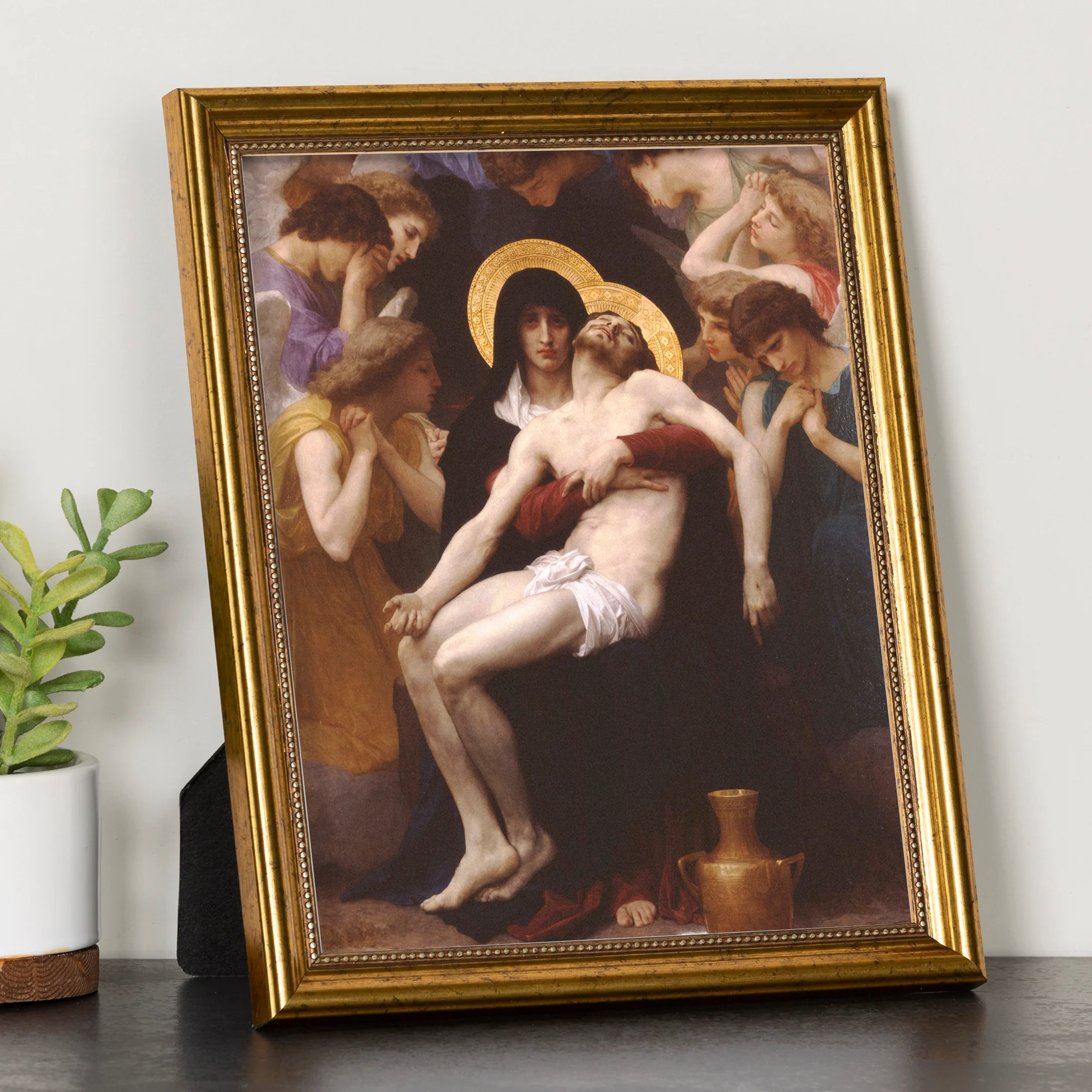 Pieta Antique Gold Framed Print - 8" x 10"