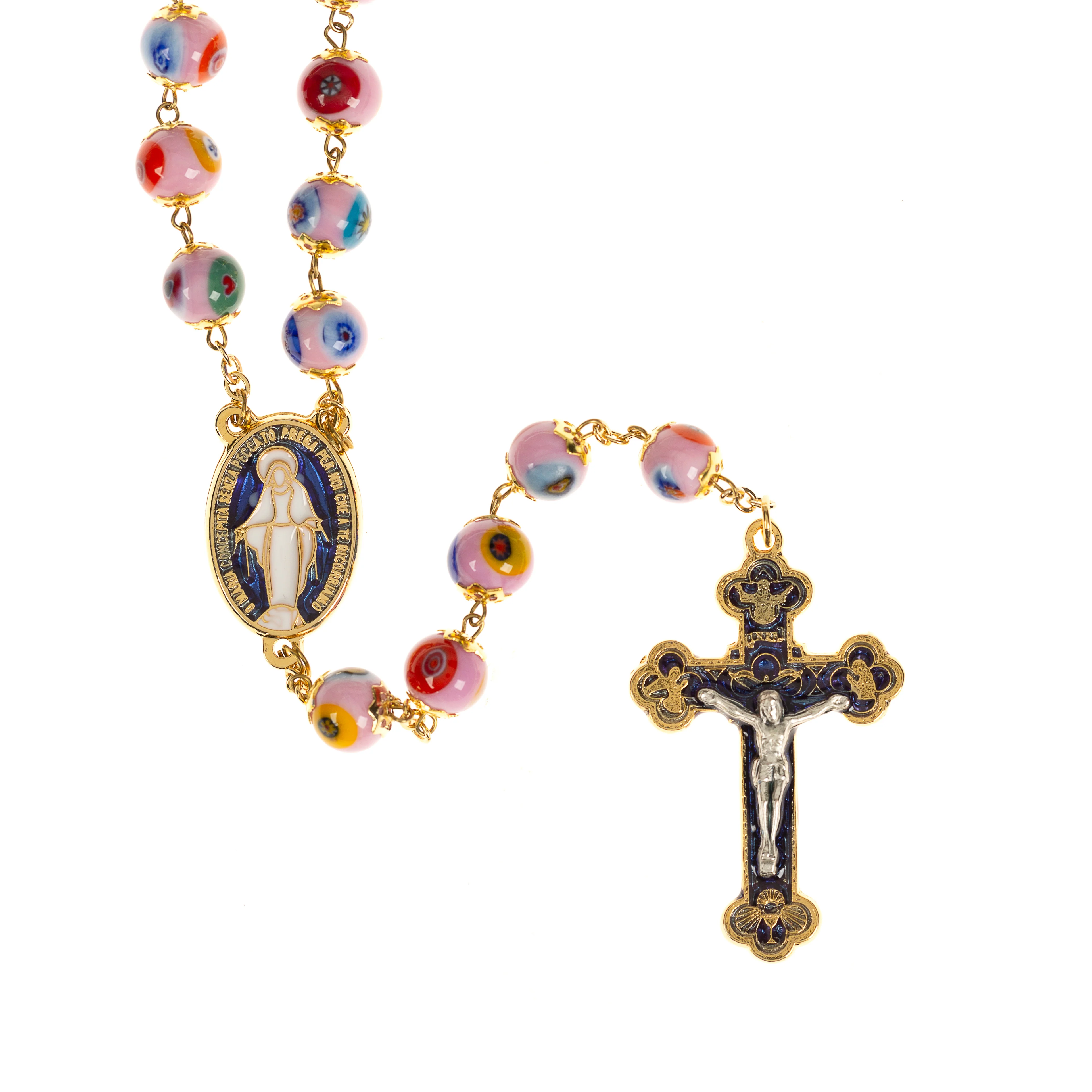 Pink  Murano Glass Rosary - Image 2