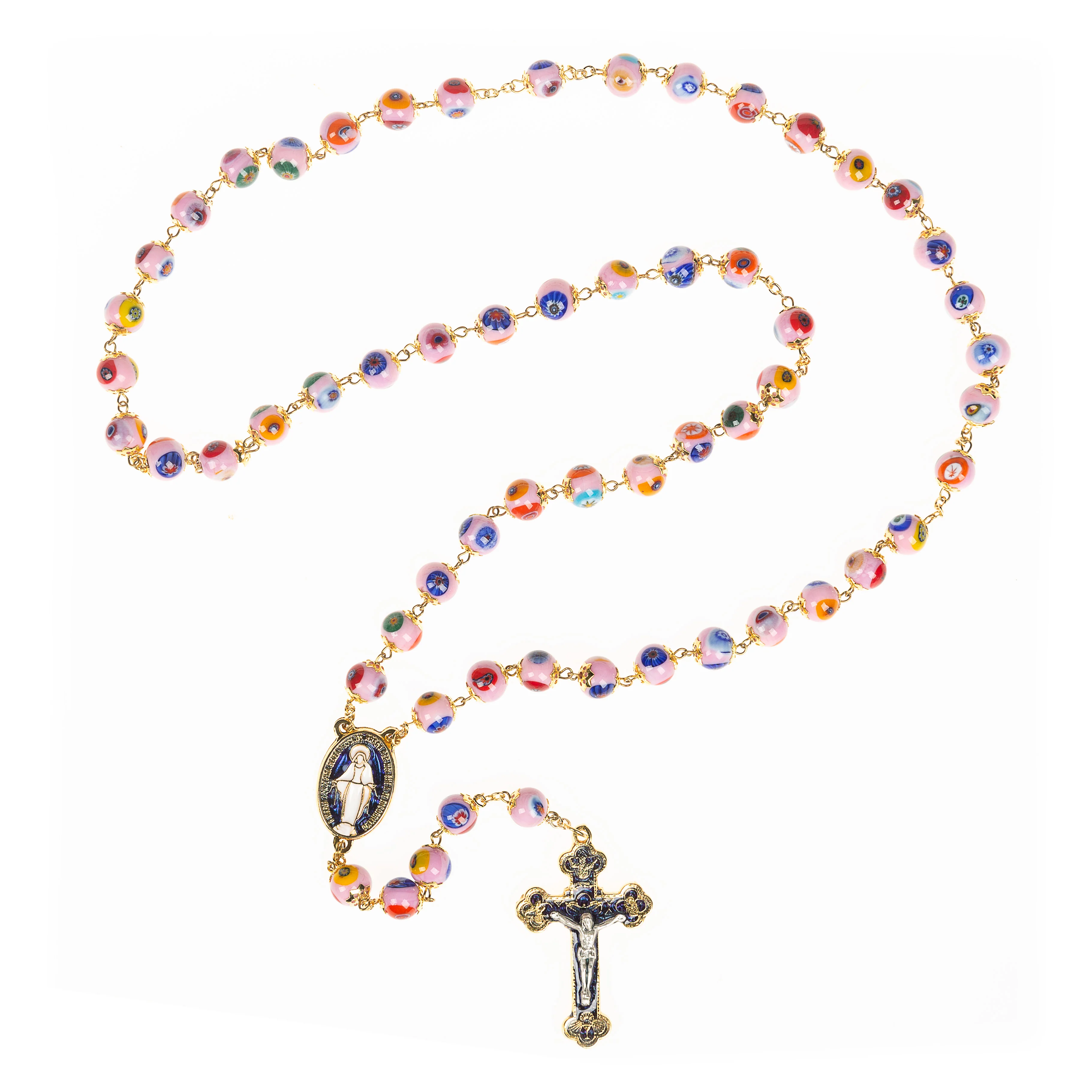 Pink  Murano Glass Rosary - Image 3
