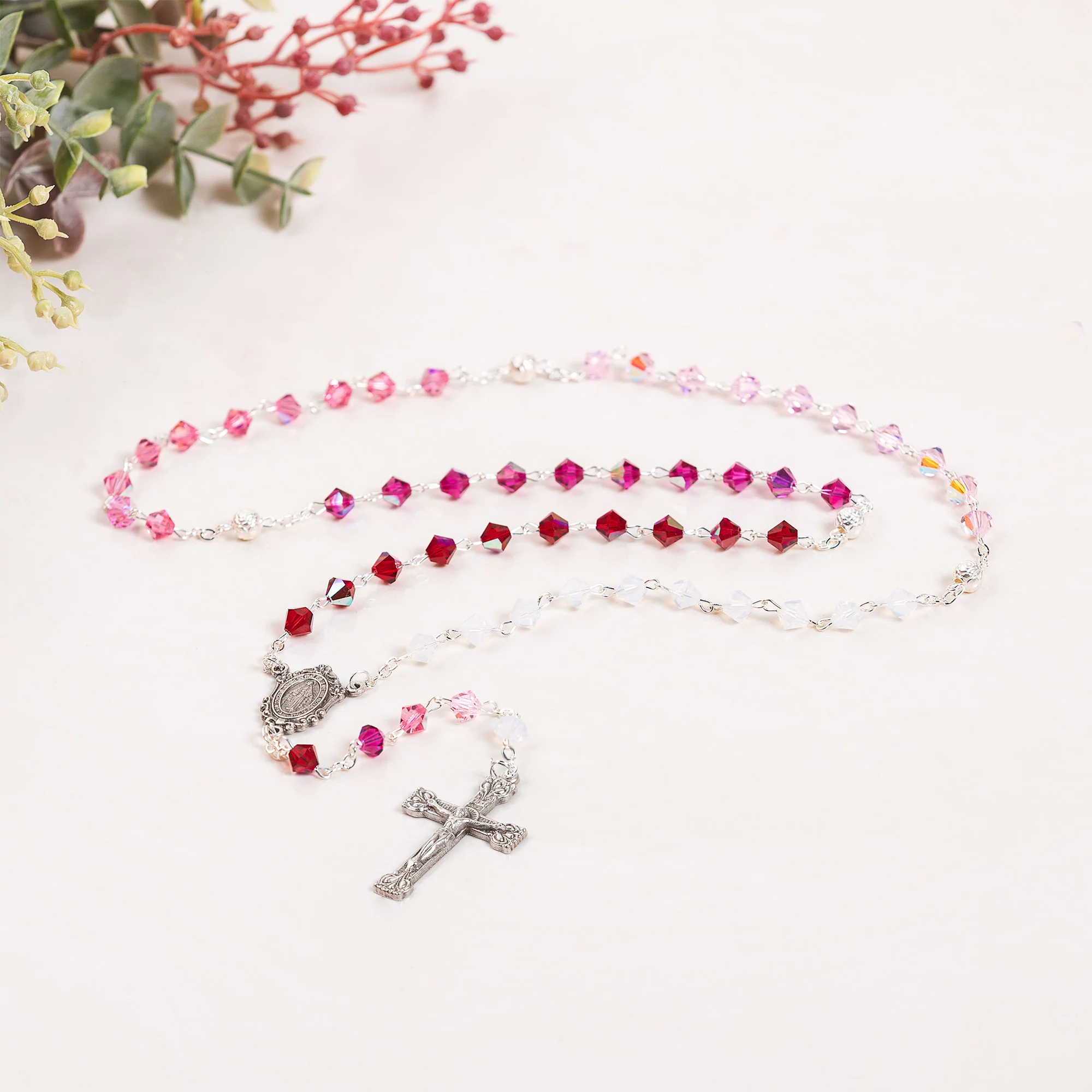 Pink Ombre Italian  Rosary