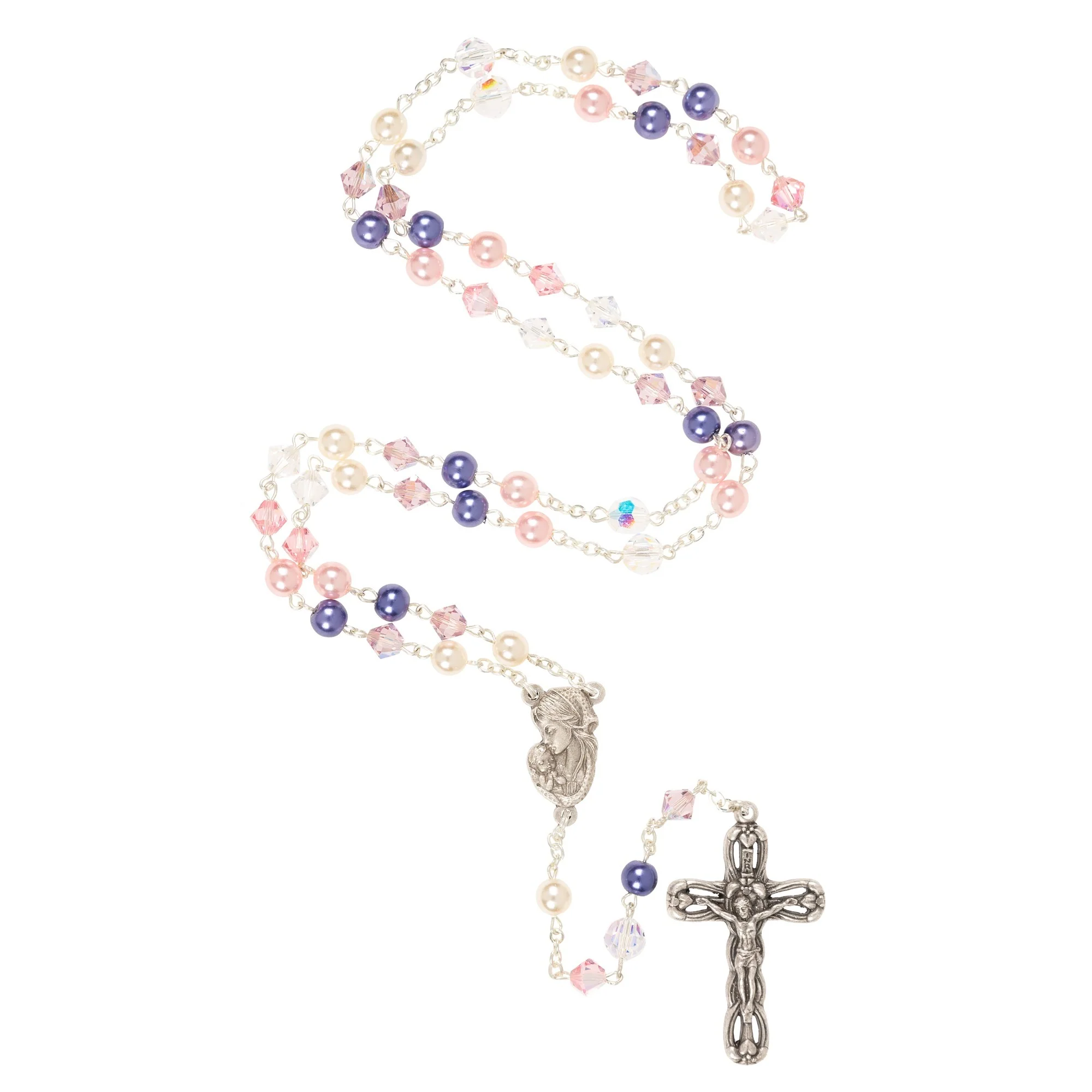 Pink & Purple Swarovski Rosary - Image 2