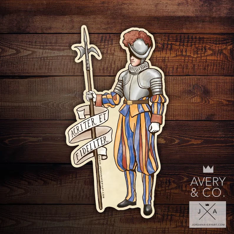 Pontifical Swiss Guard Motto Vinyl Sticker
