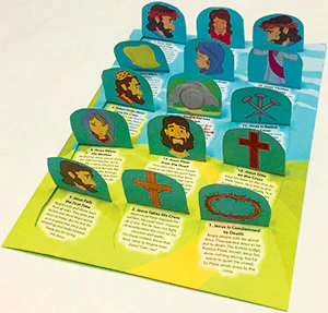 Pop-Up Stations of the Cross Card