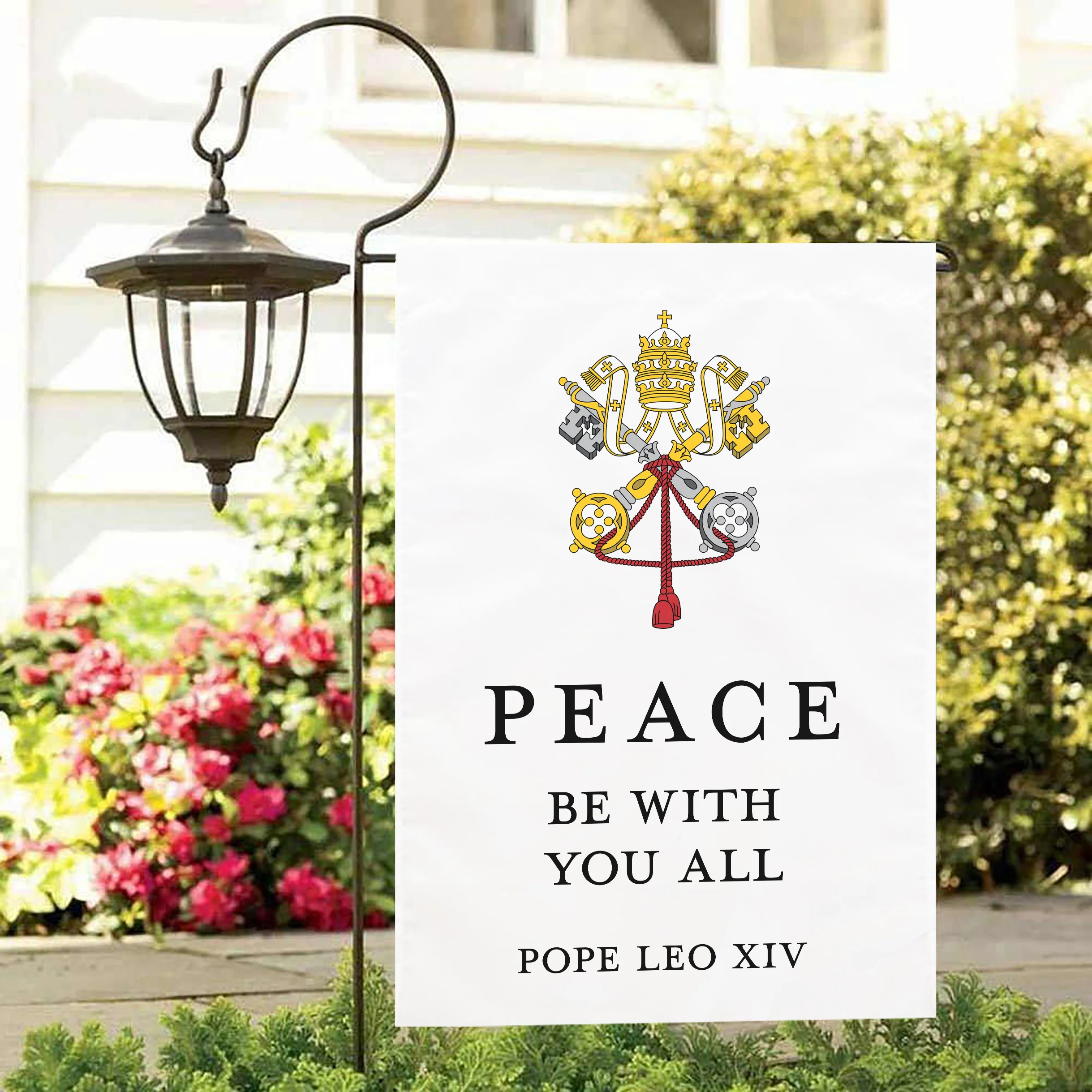 Pope Leo XIV Peace Quote Garden Flag