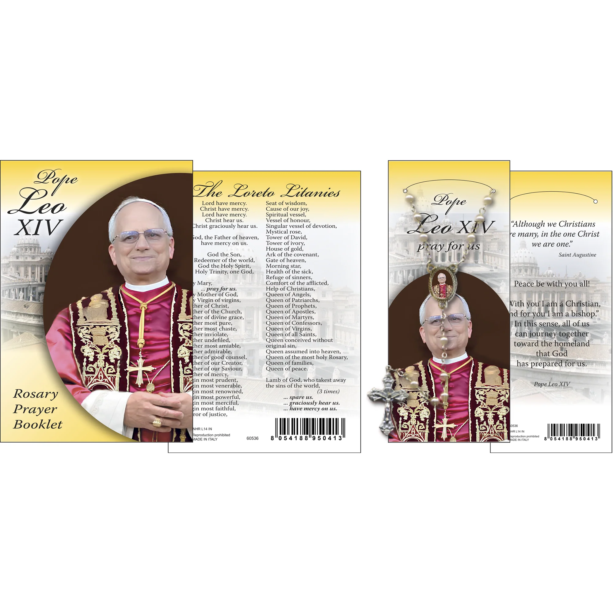 Pope Leo XIV Rosary with Litany of Loreto Prayer Booklet & Bookmark - Image 3