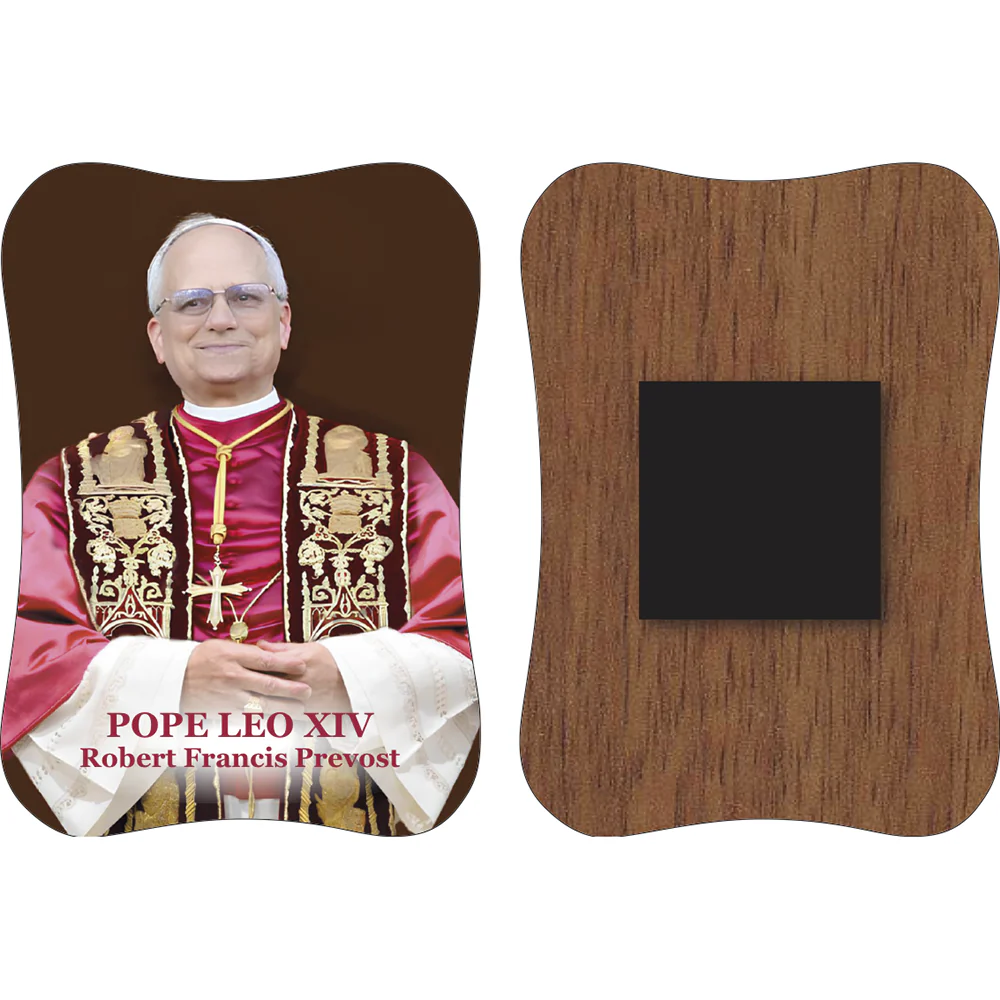 Pope Leo XIV Wooden Magnet - Image 2