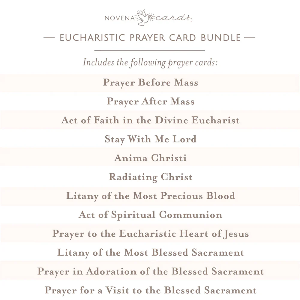 Popular Eucharistic Prayers Prayer Card Bundle (12 Cards) - Image 2