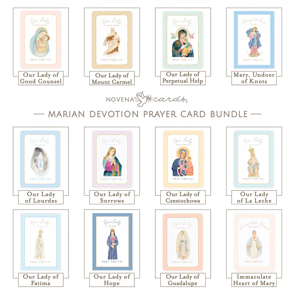 Popular Marian Devotions Prayer Card Bundle (12 Cards) - Image 4
