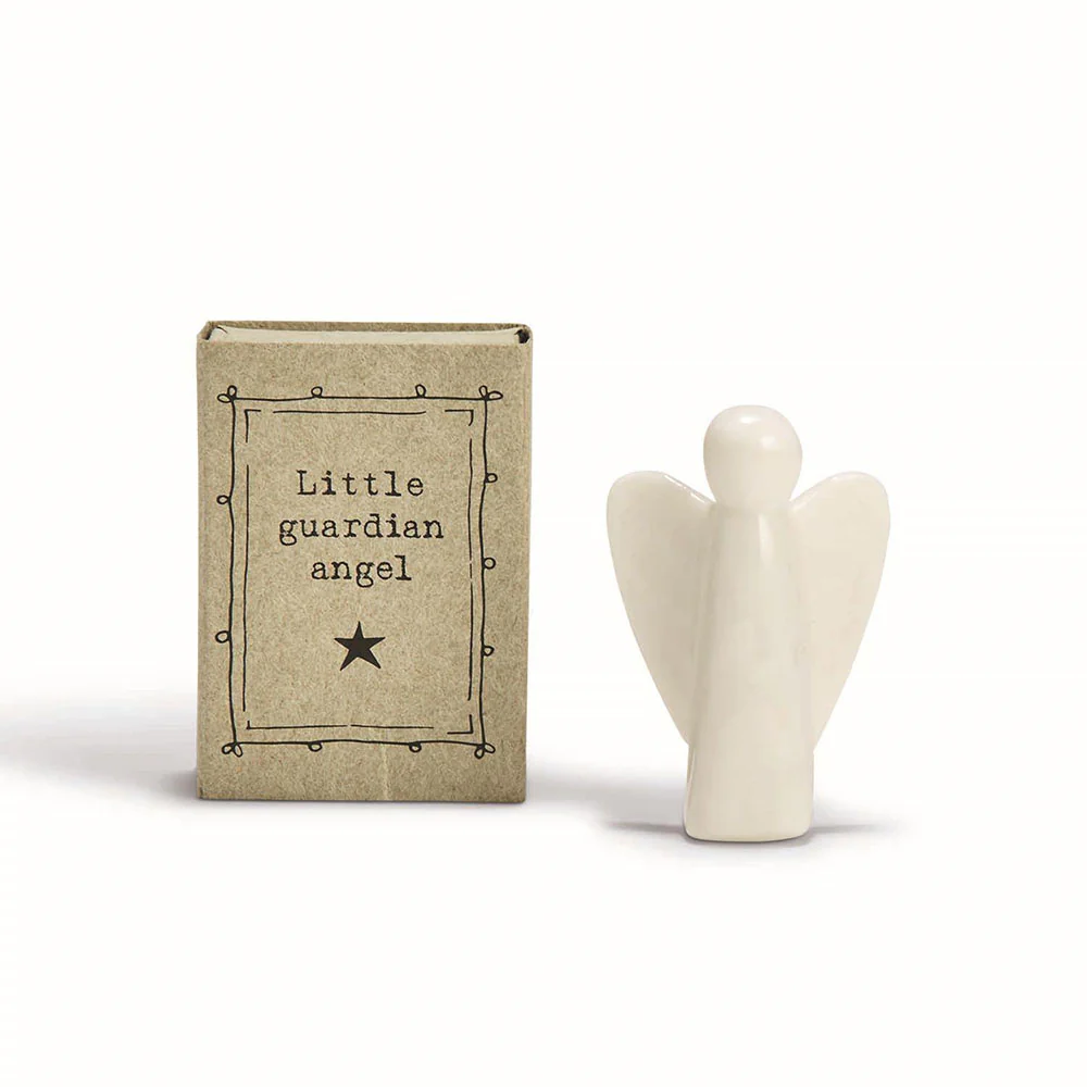 Porcelain Guardian Angel Matchbox Pocket Token