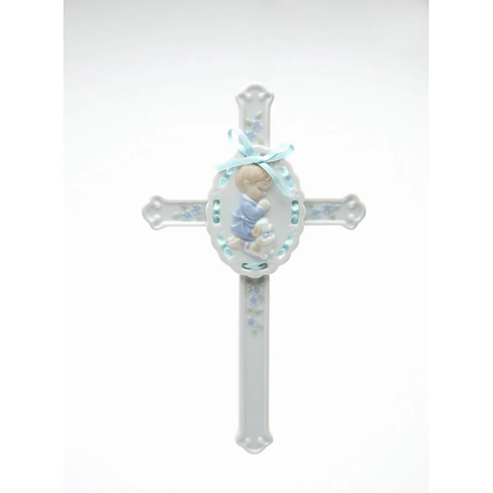 Porcelain Kneeling Child Cross – Boy or Girl