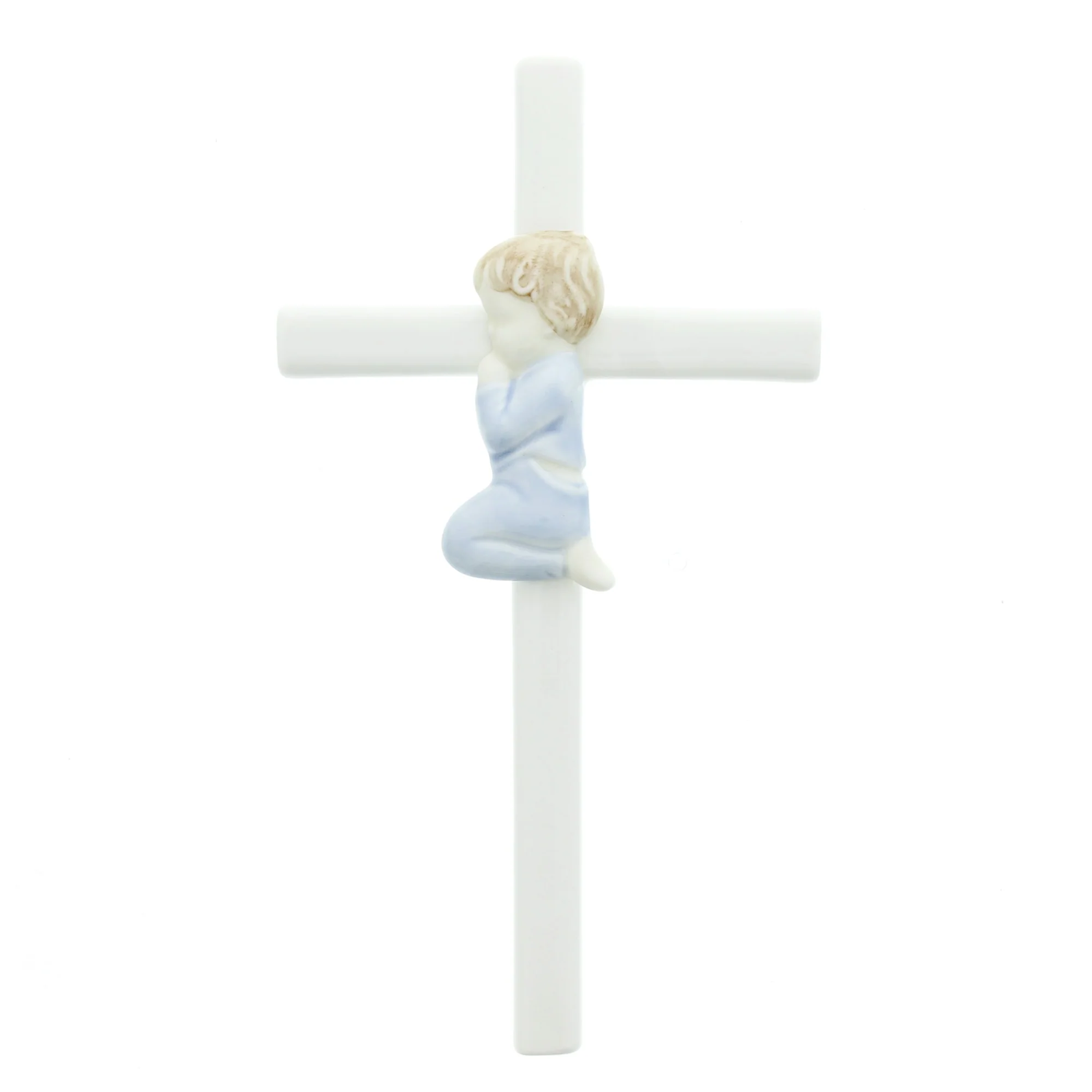 Porcelain Praying Child Wall Cross - 7.5" - Image 2