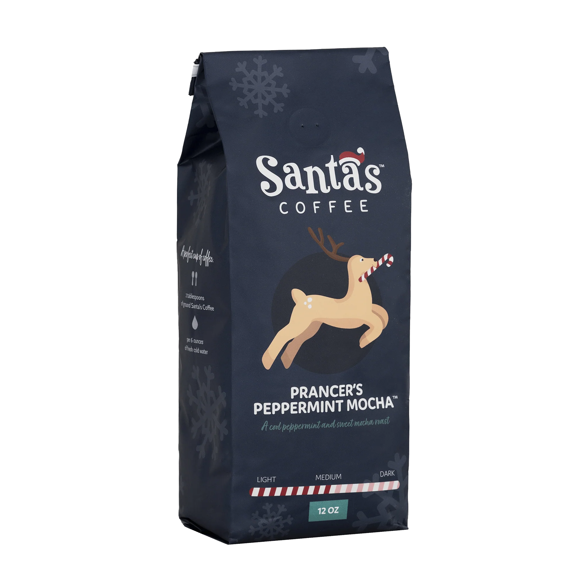 Prancer's Peppermint Mocha: Santa's Coffee Flavored Roast