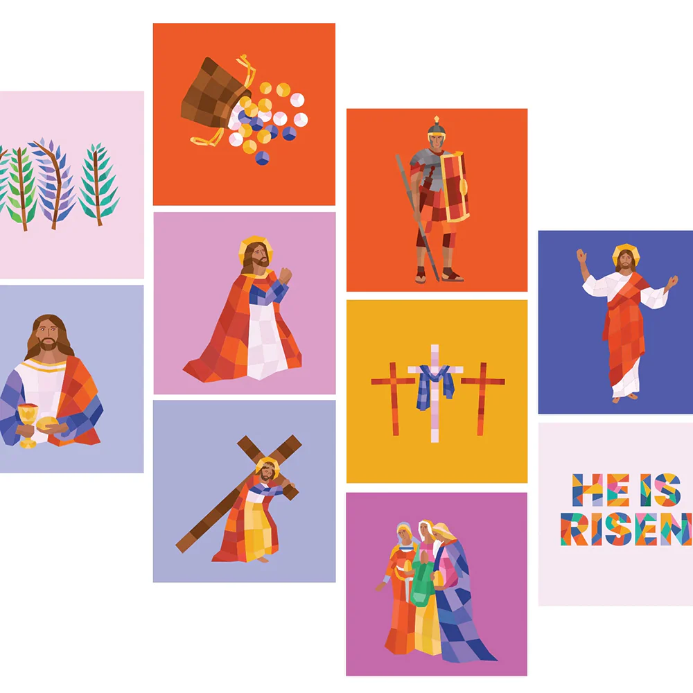 Pray by Sticker: Story of the Cross Sticker Book - Image 2