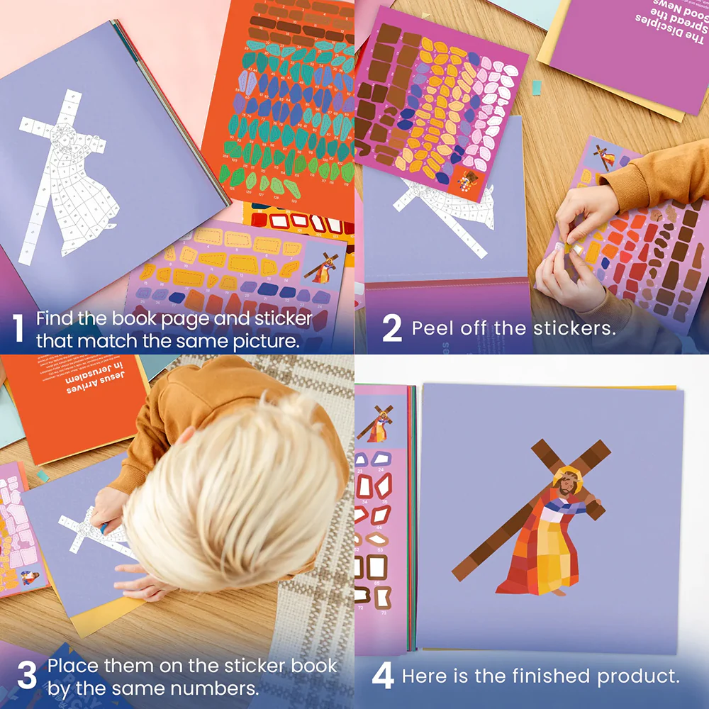 Pray by Sticker: Story of the Cross Sticker Book - Image 9