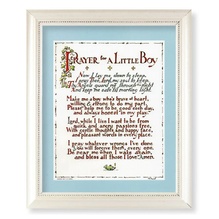 Prayer for a Little One in Pearlized White Frame – 9.5" x 11.5"