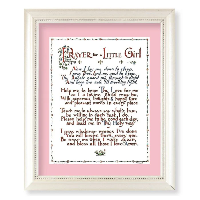 Prayer for a Little One in Pearlized White Frame – 9.5" x 11.5" - Image 2
