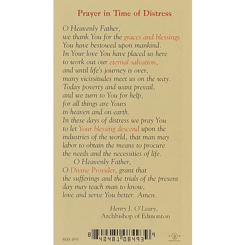 Prayer in Time of Distress - Prayer Card - Image 2