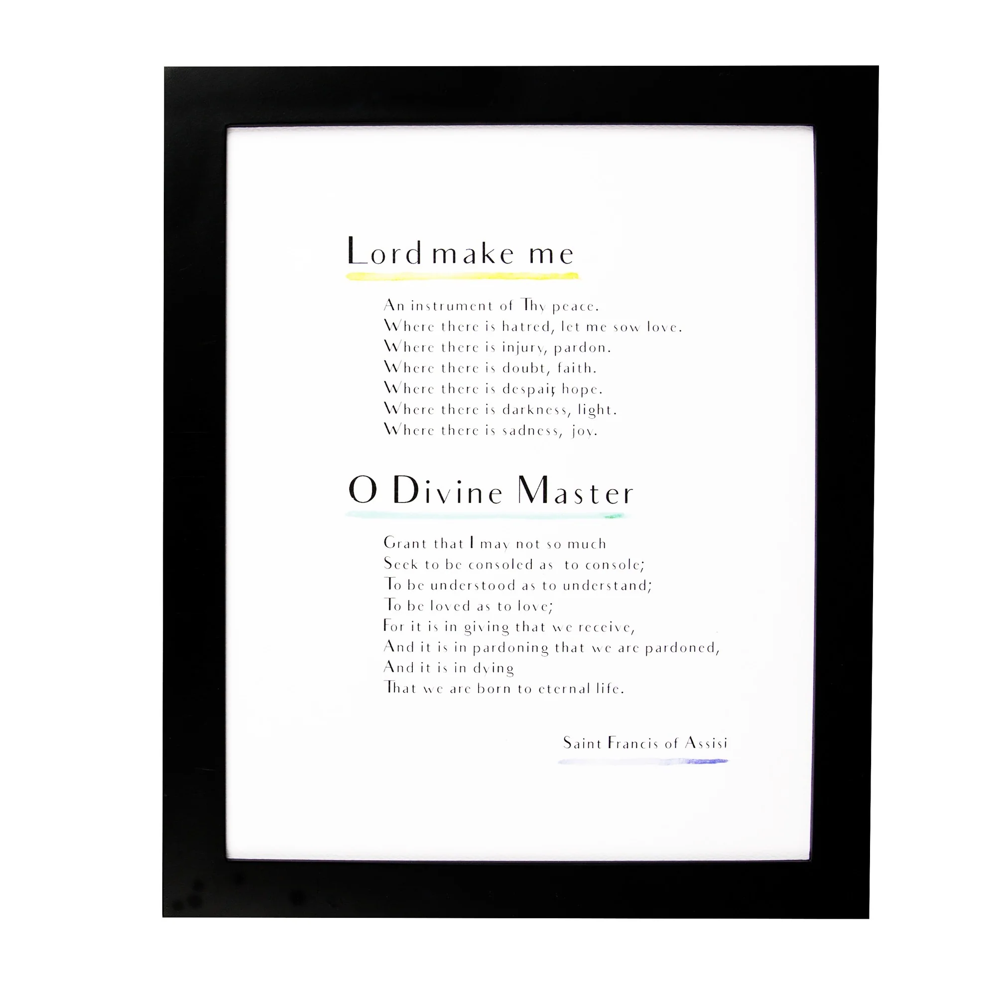 Prayer of Saint Francis Watercolor Framed Print - Image 2
