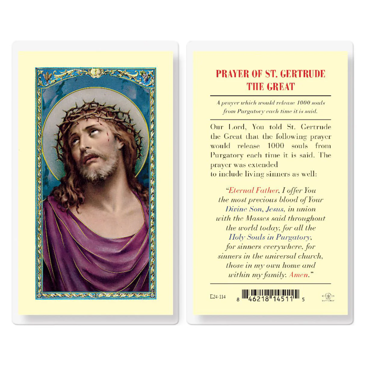 Prayer of St. Gertrude the Great - Prayer Card