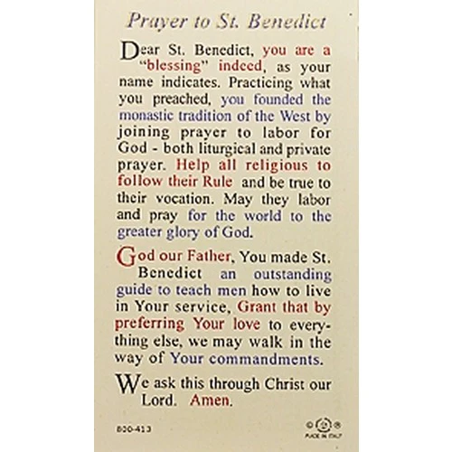 Prayer to St. Benedict - Prayer Card - Image 2