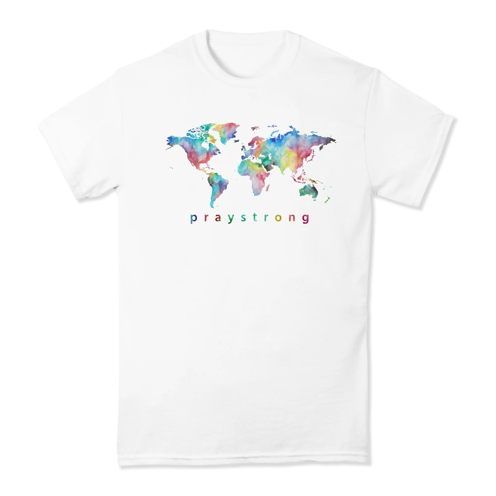 PrayStrong World Watercolor Short Sleeve T-shirt - Image 5