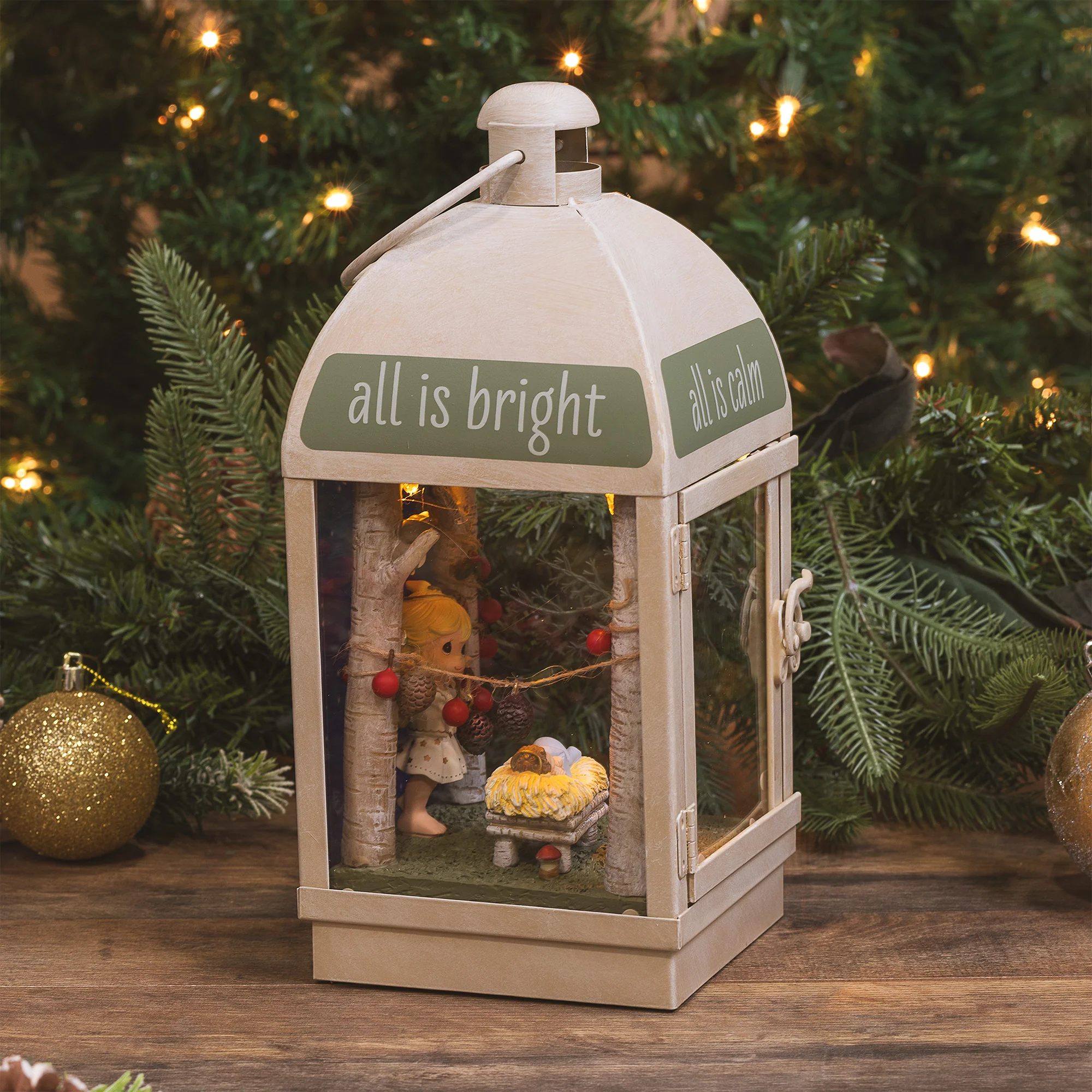 Precious Moments All Is Calm, All is Bright Musical LED Lantern - Image 3