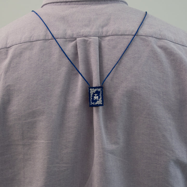 Premium Our Lady of Mt. Carmel Blue and White Scapular - 15" - Image 5