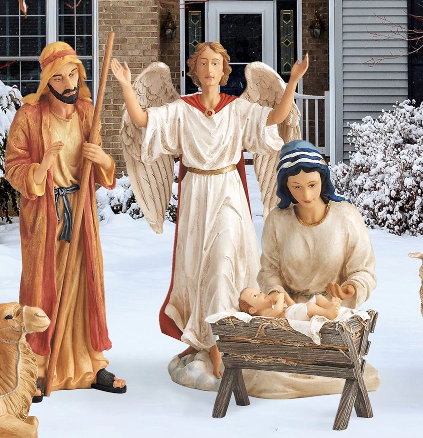 Printed Metal Outdoor Nativity Set - 12 Pieces - Image 2
