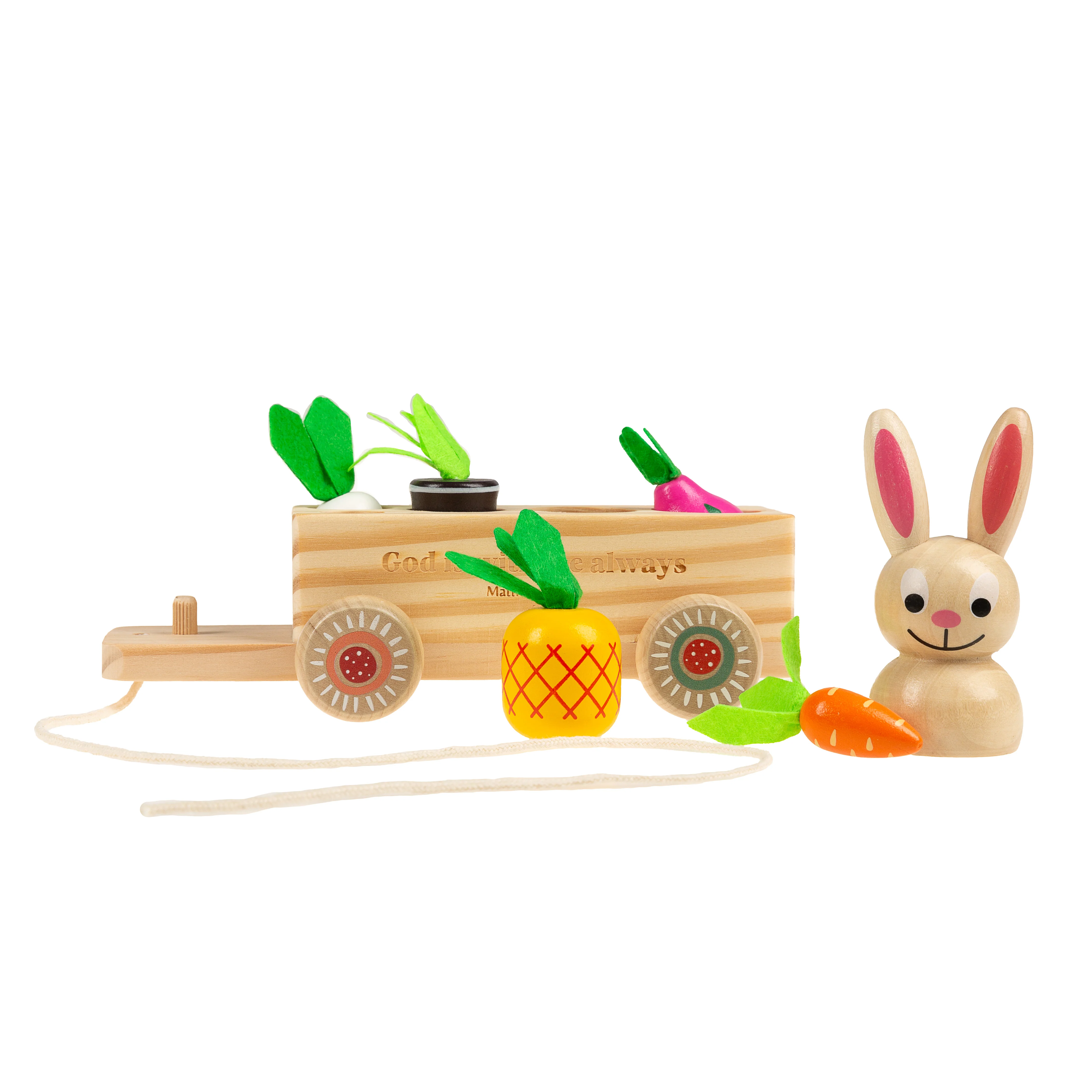 Pull-Along Bunny Wooden Scripture Toy - Image 5