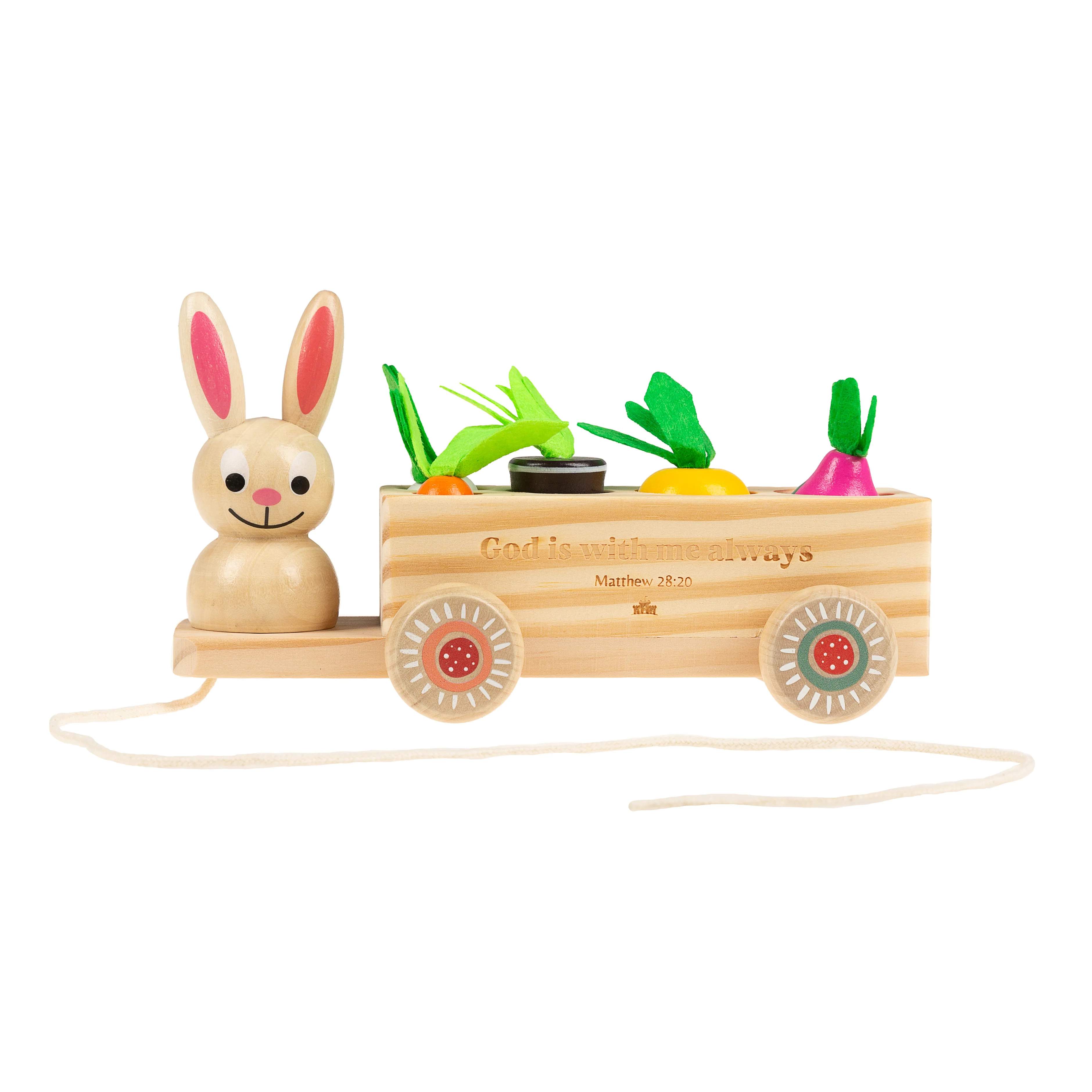 Pull-Along Bunny Wooden Scripture Toy - Image 6